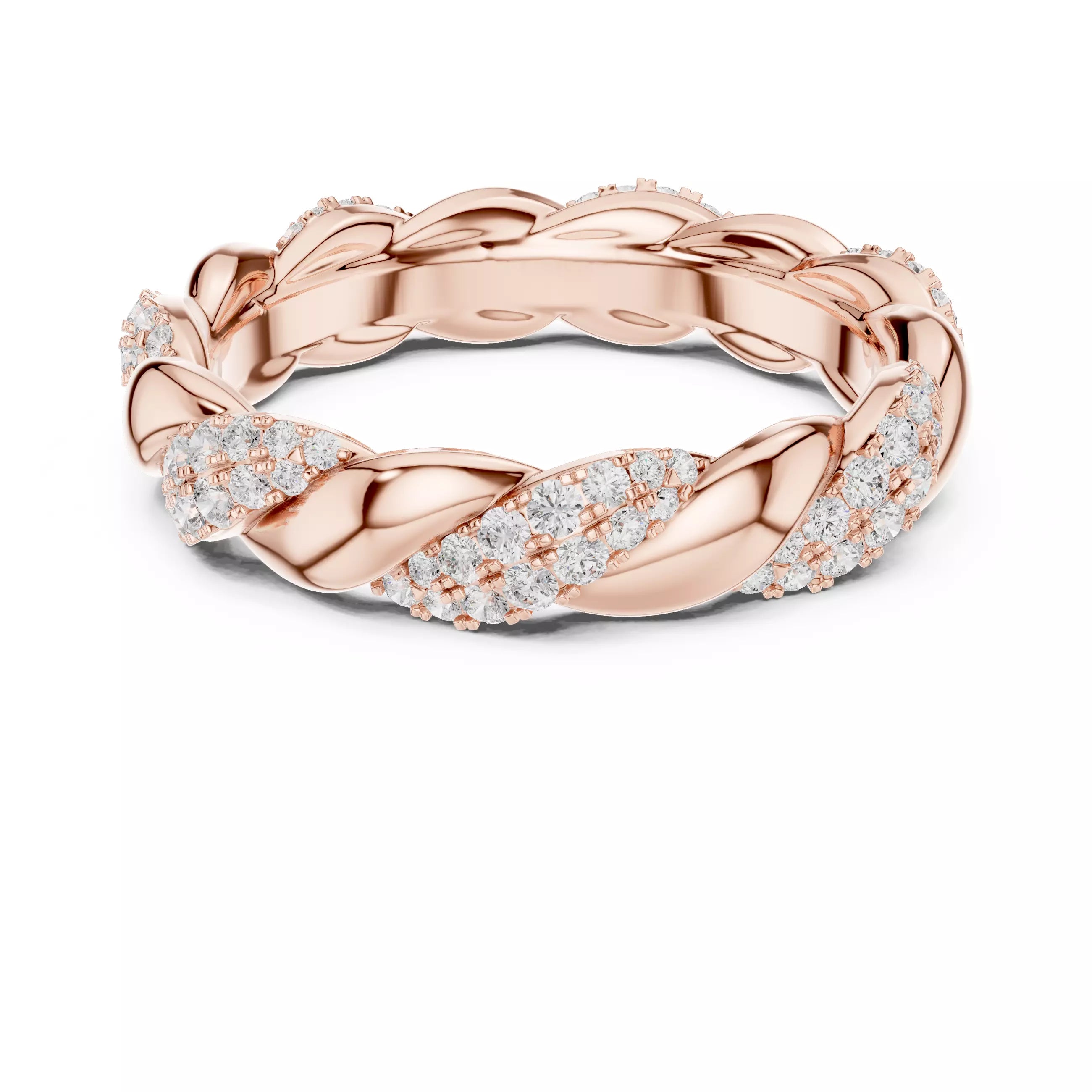 Eternity Band Ring in Rose Gold - front view
