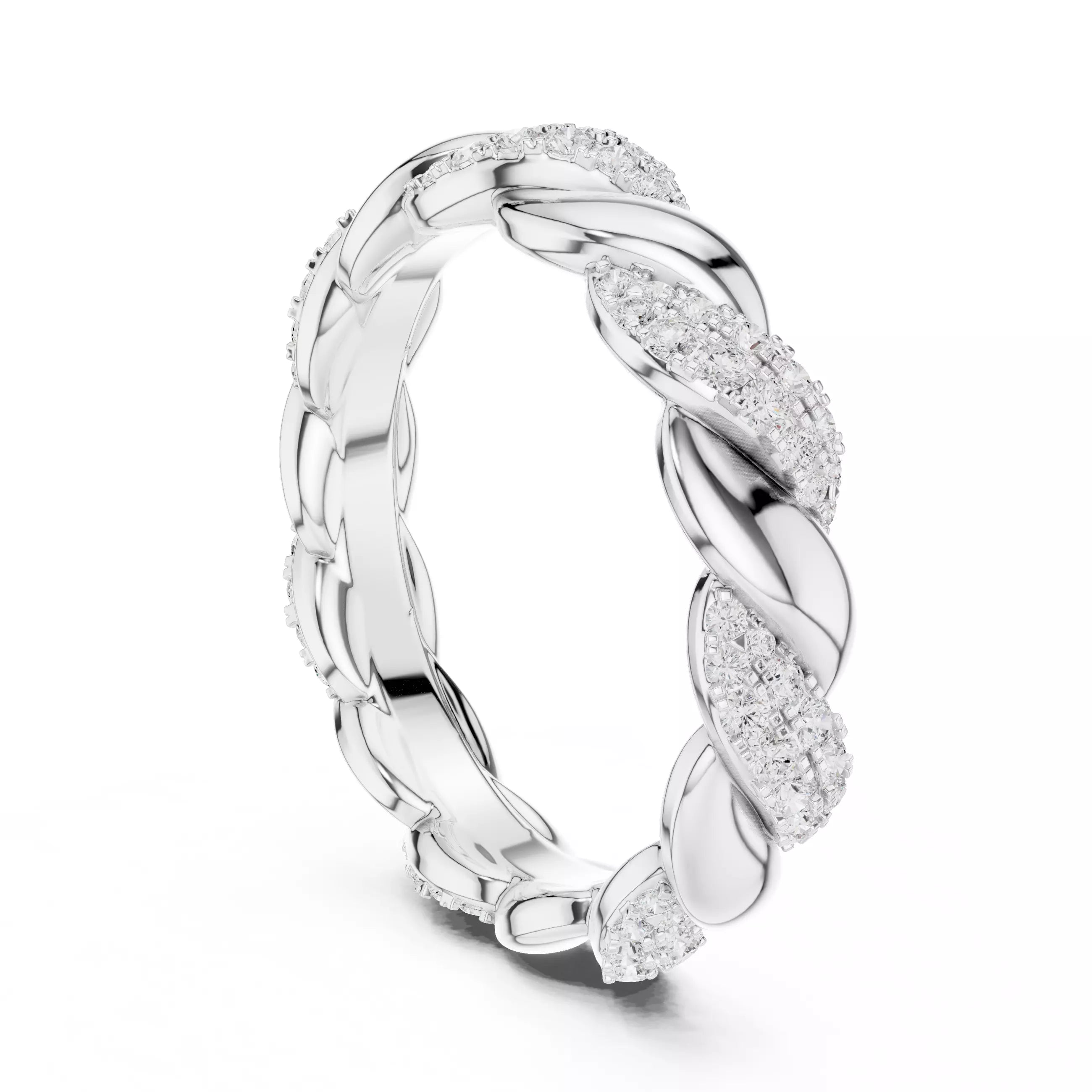 Eternity Band Ring in White Gold - front view