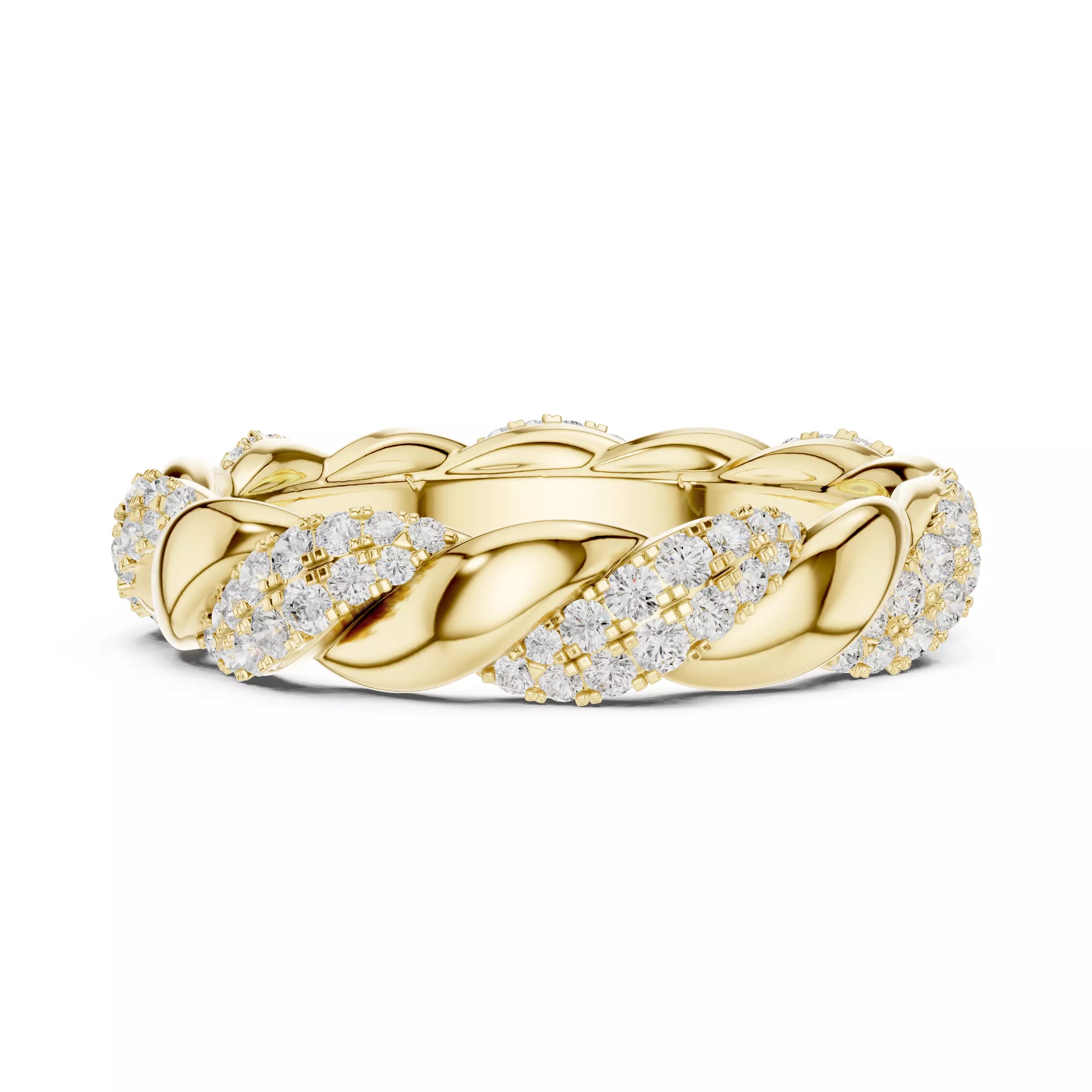 Eternity Band Ring in Yellow Gold - angle view