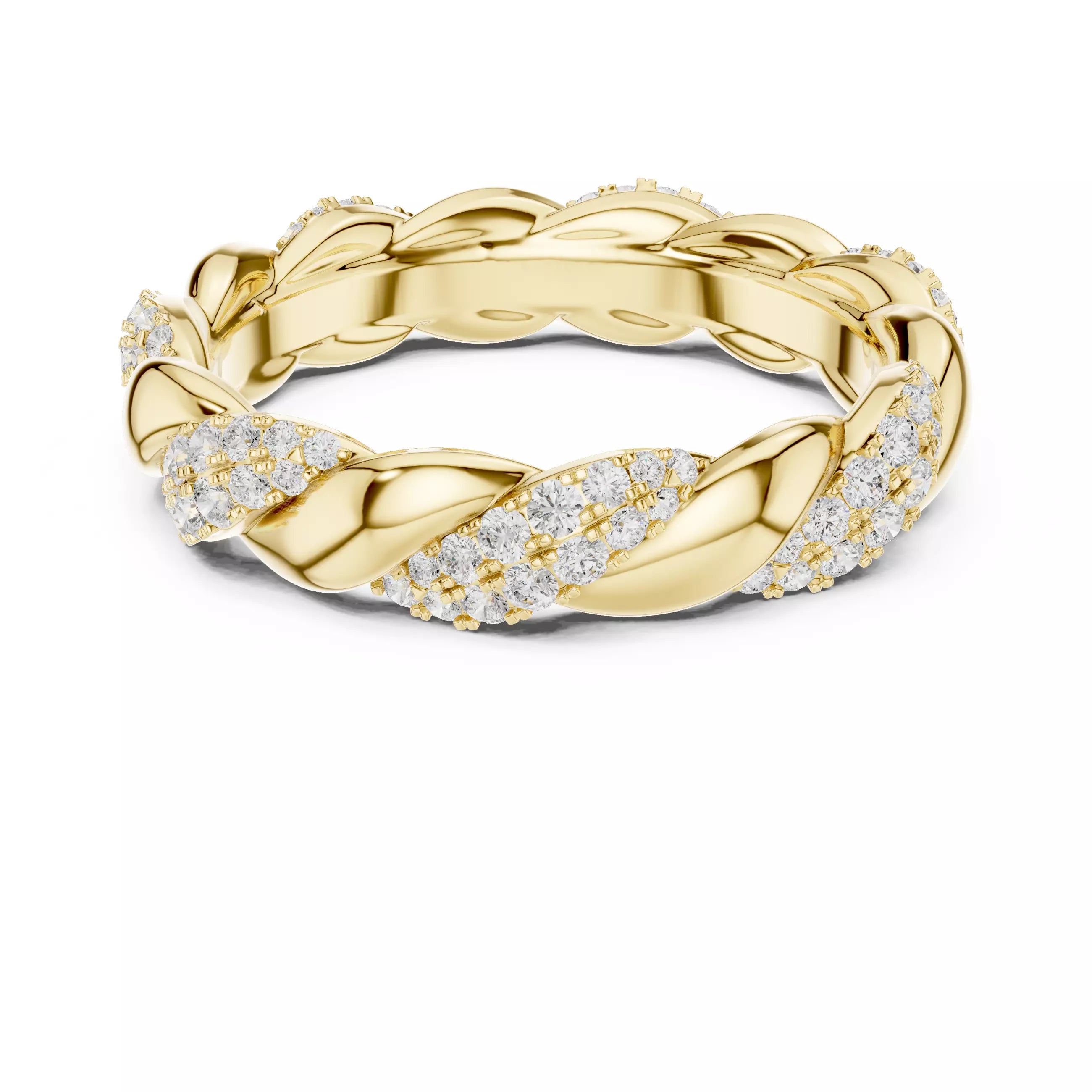 Eternity Band Ring in Yellow Gold - detail view