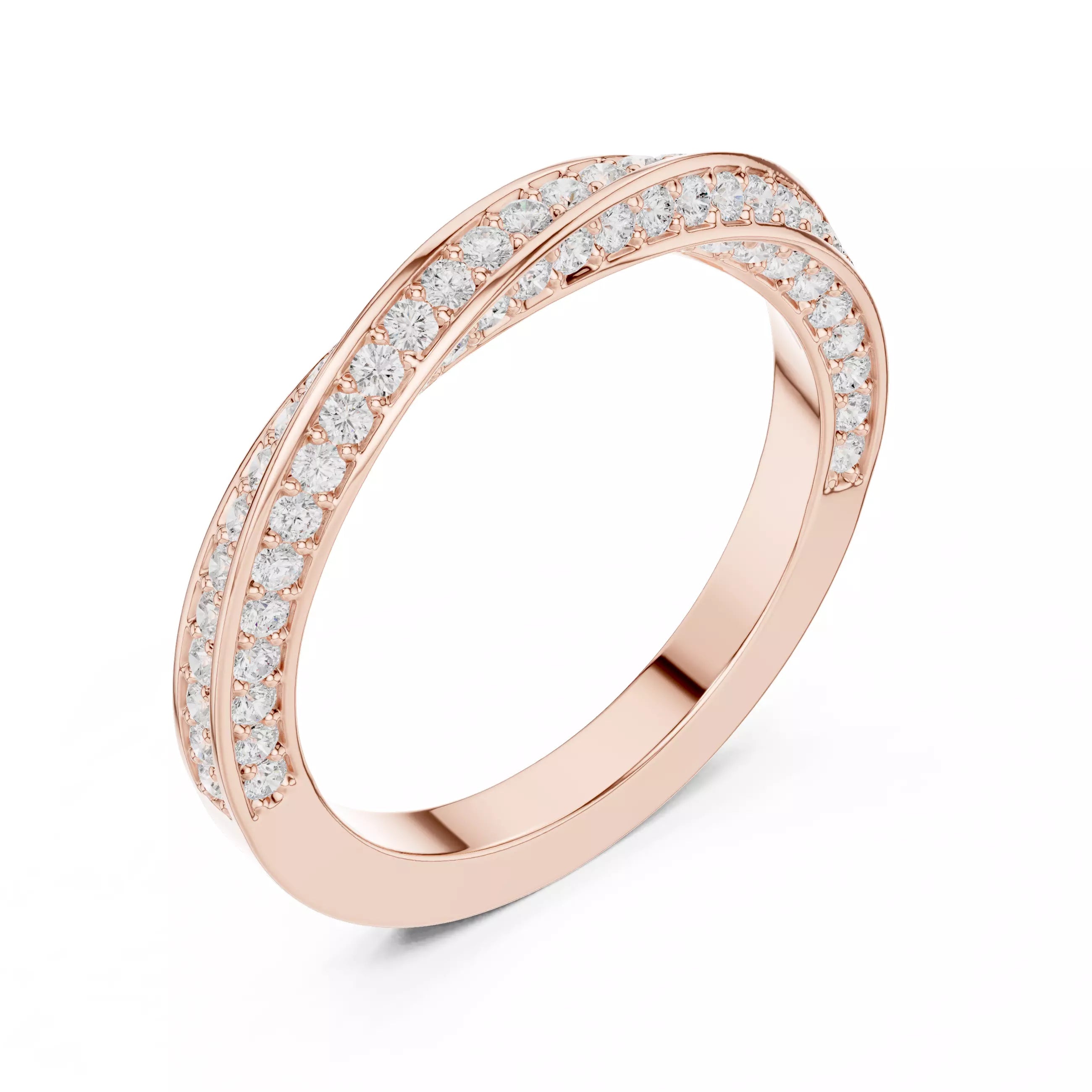 Eternity Band Ring in Rose Gold - angle view
