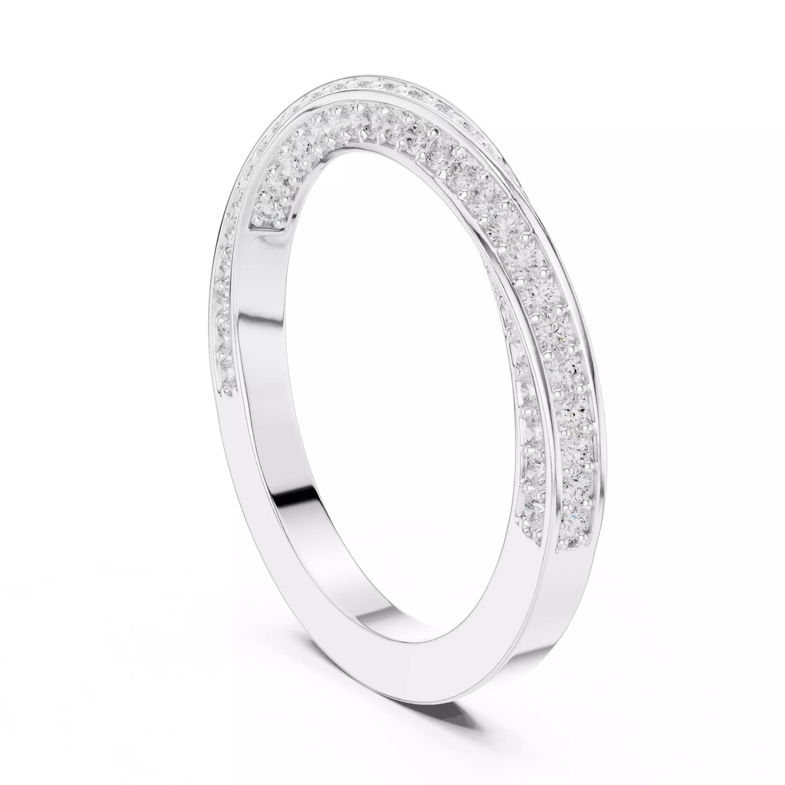 Eternity Band Ring in White Gold - front view
