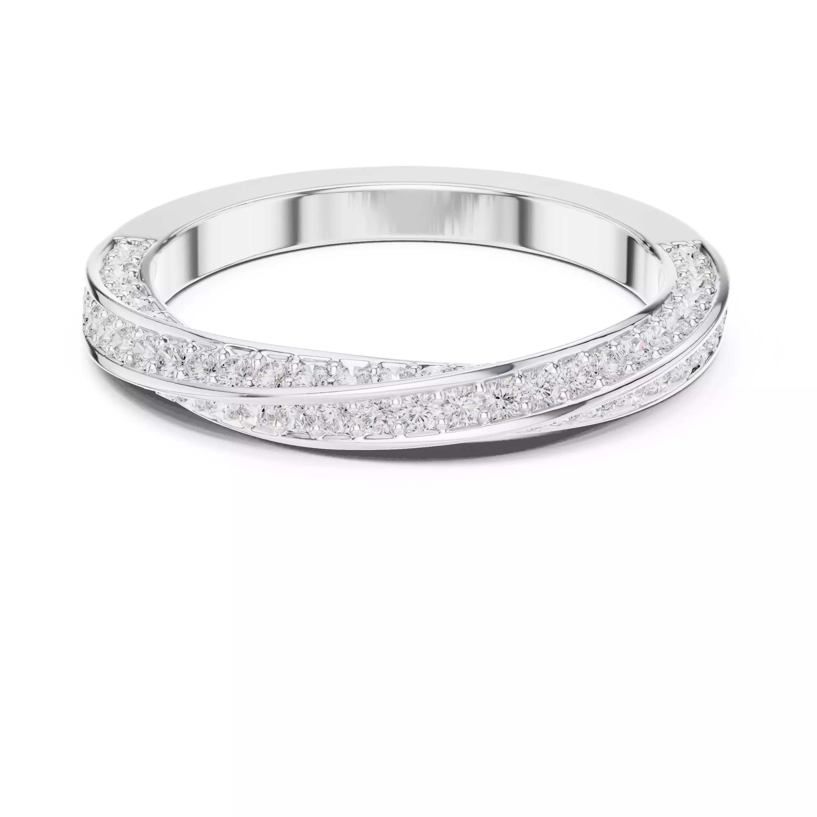 Eternity Band Ring in White Gold - detail view