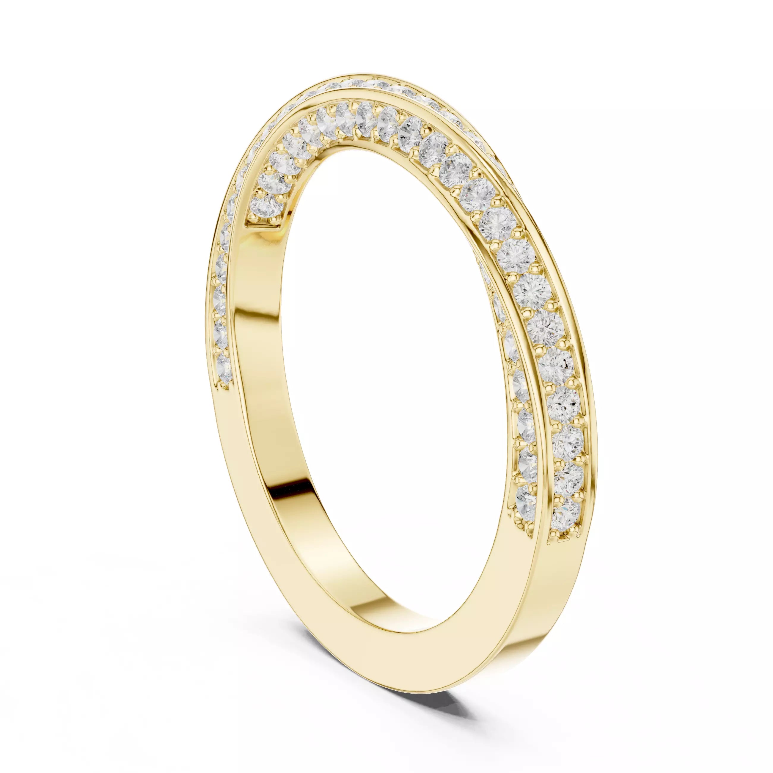 Eternity Band Ring in Yellow Gold - angle view