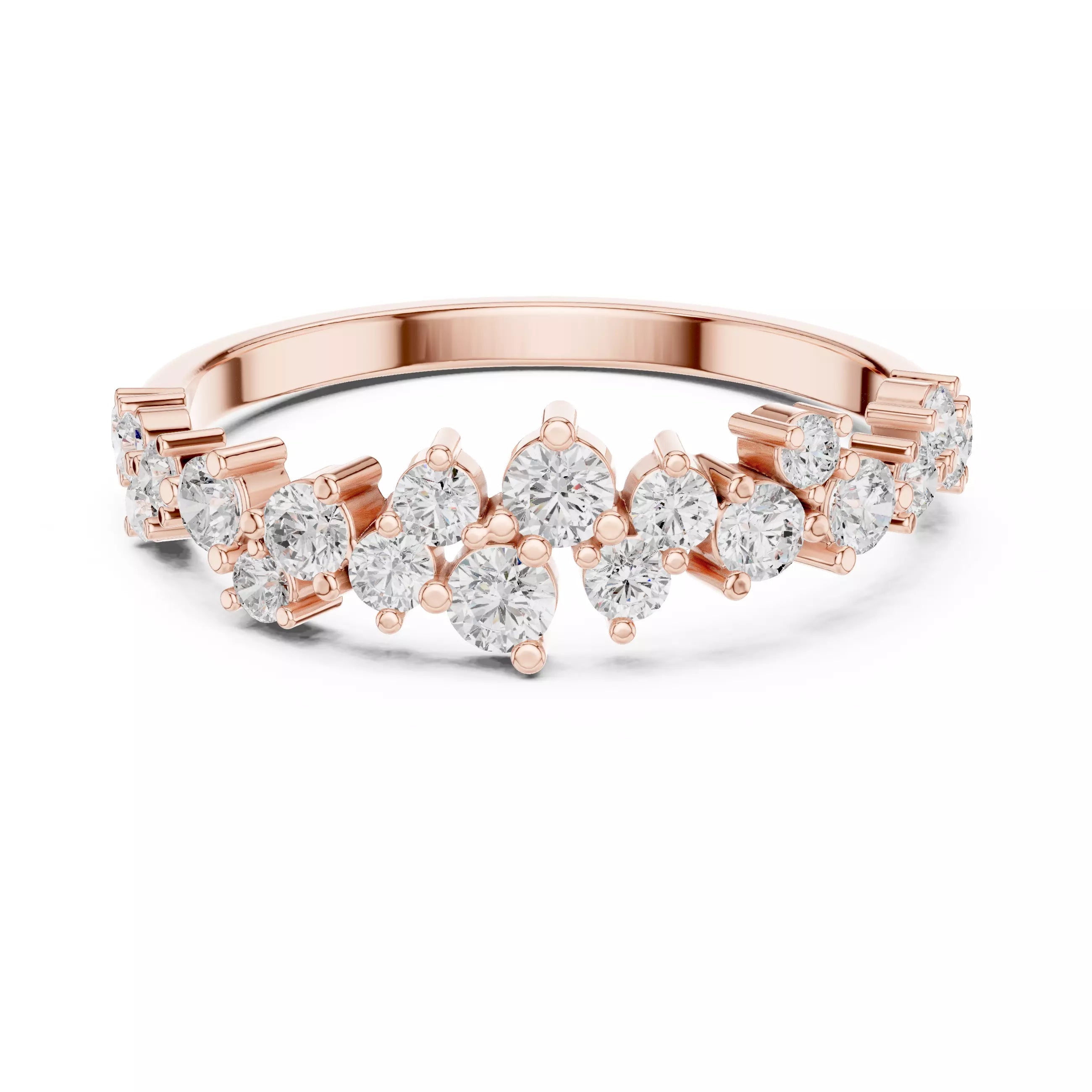 Eternity Band Ring in Rose Gold - front view