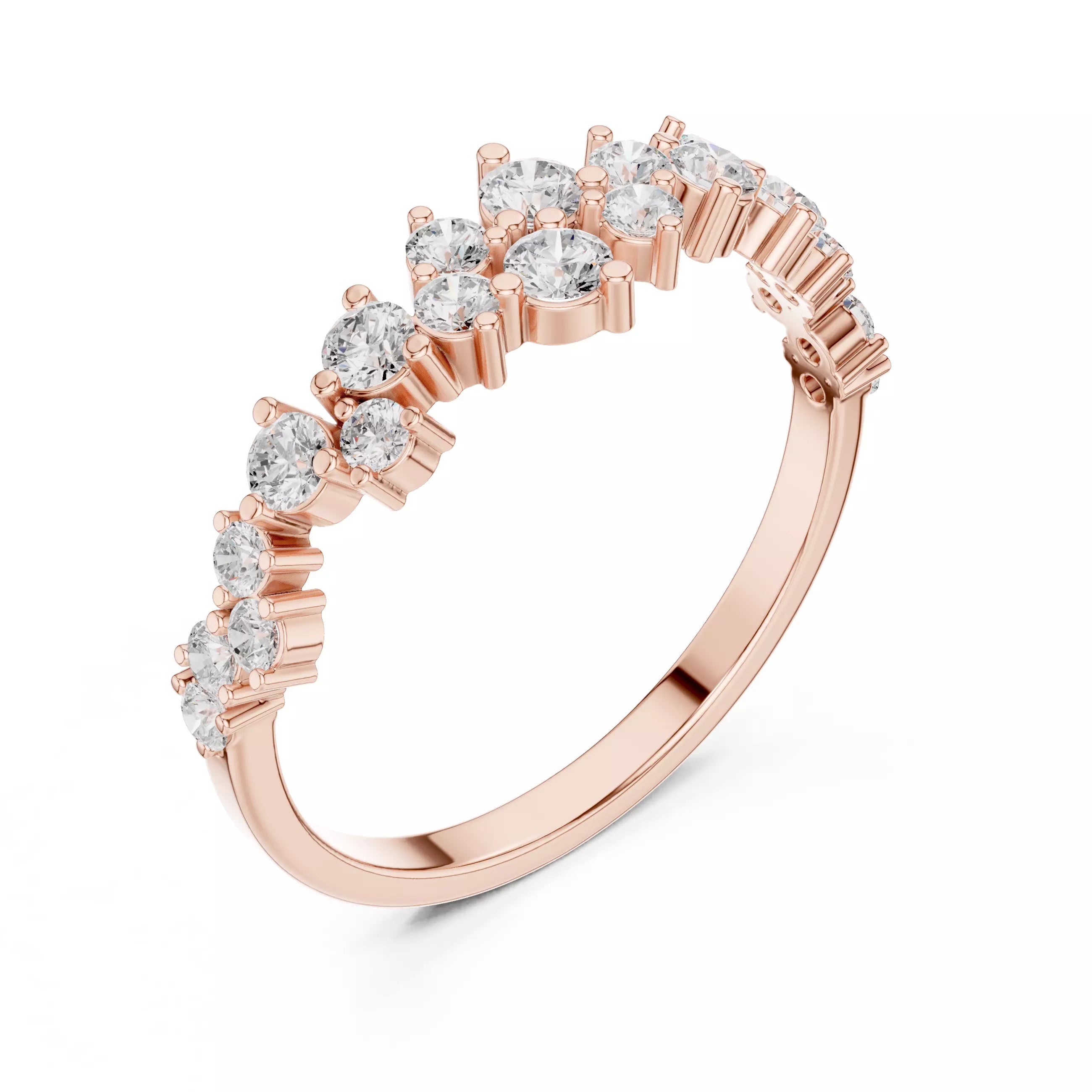 Eternity Band Ring in Rose Gold - angle view