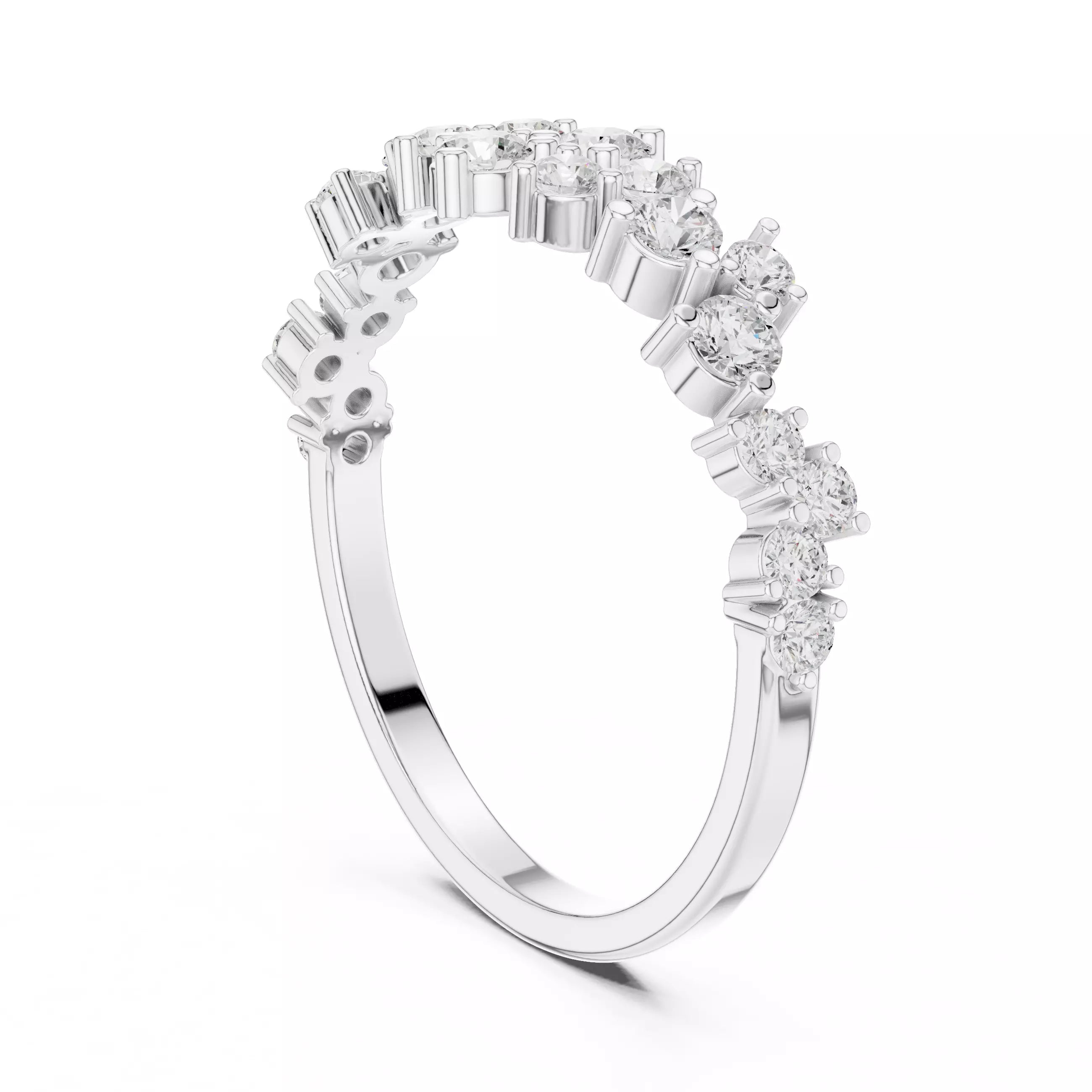 Eternity Band Ring in White Gold - front view