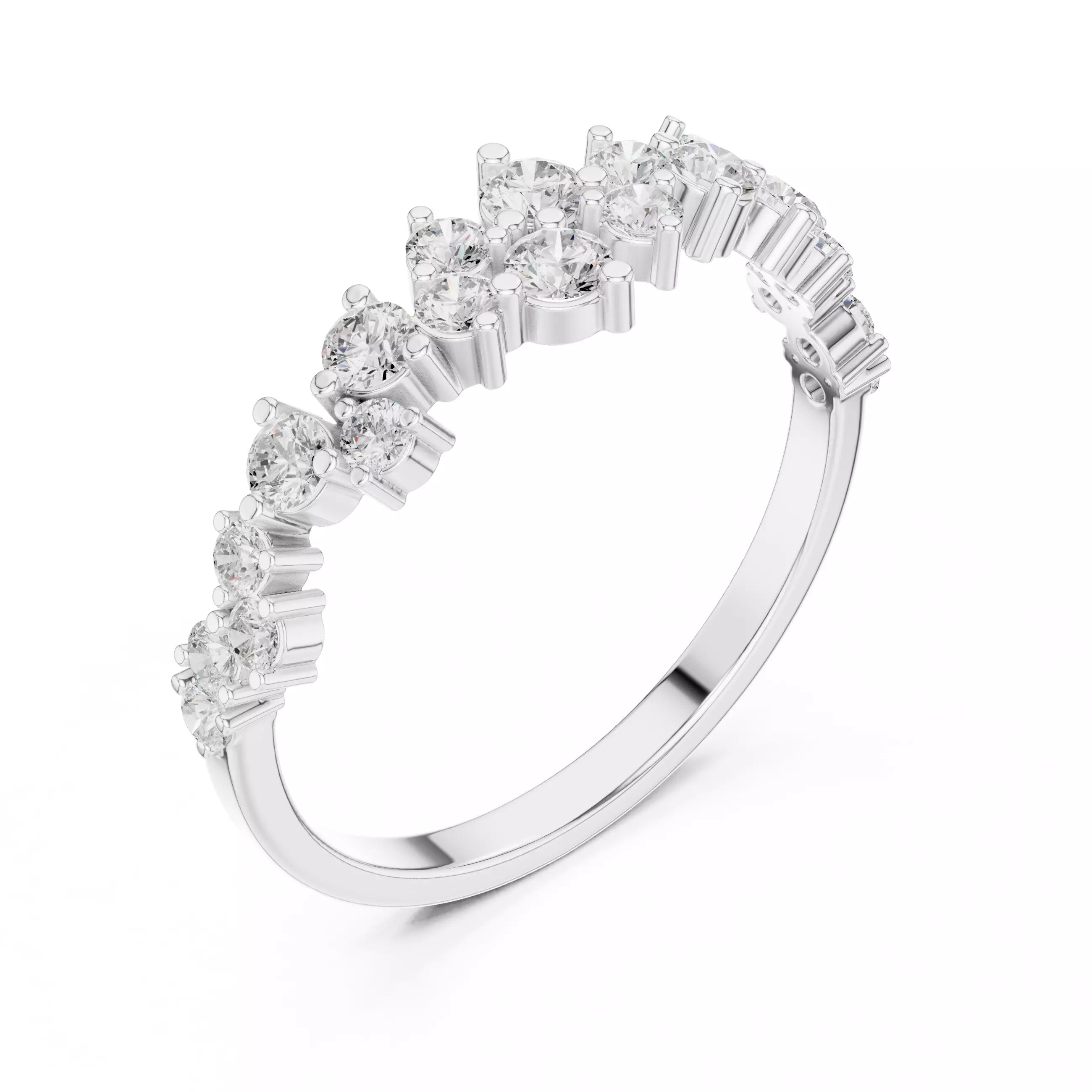 Eternity Band Ring in White Gold - side view