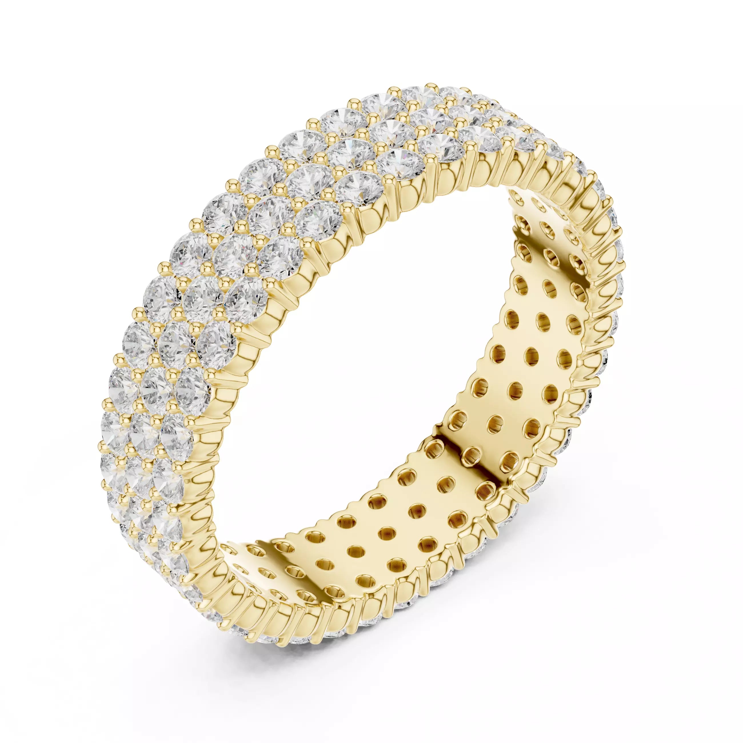 Eternity Band Ring in Yellow Gold - detail view
