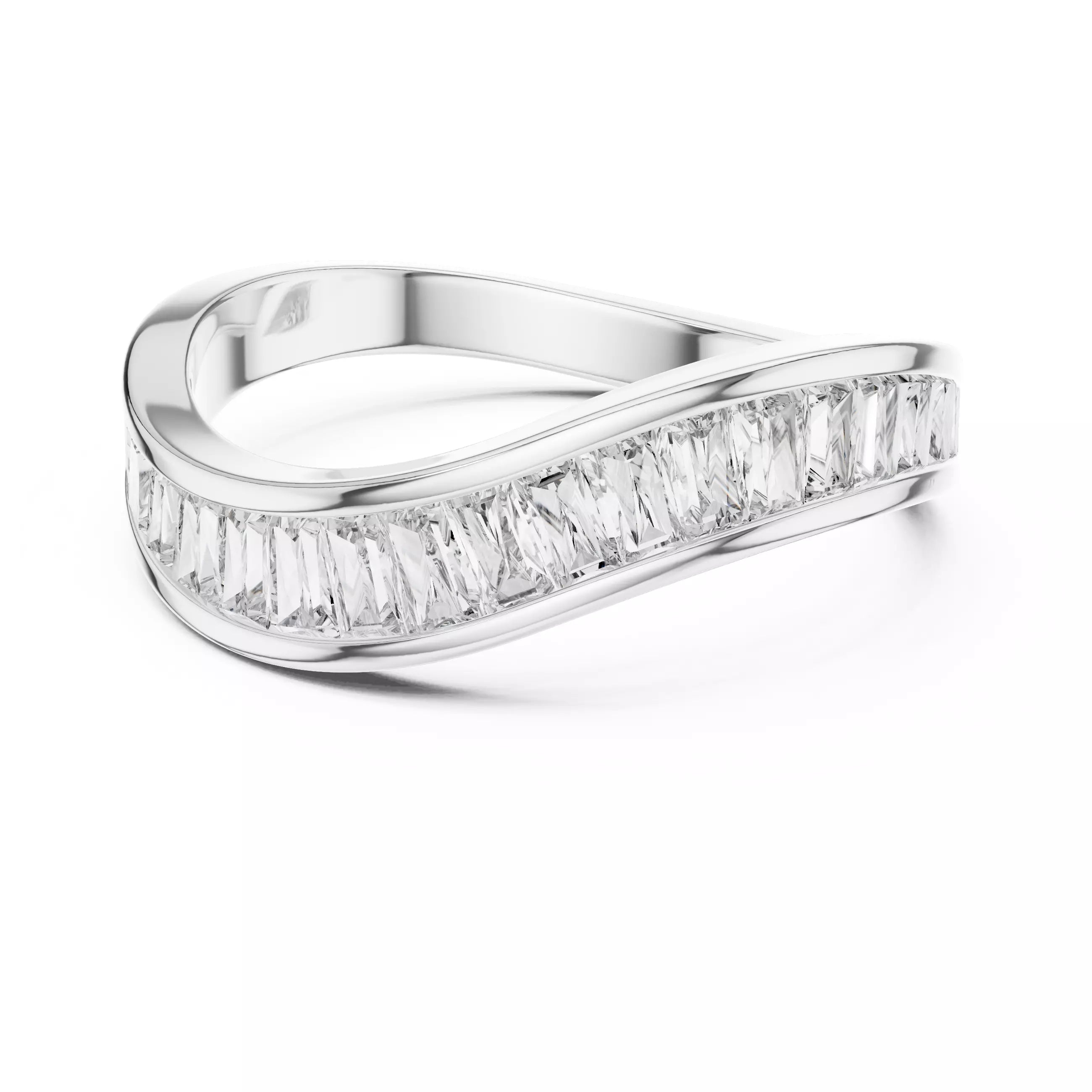 Eternity Band Ring in White Gold - front view