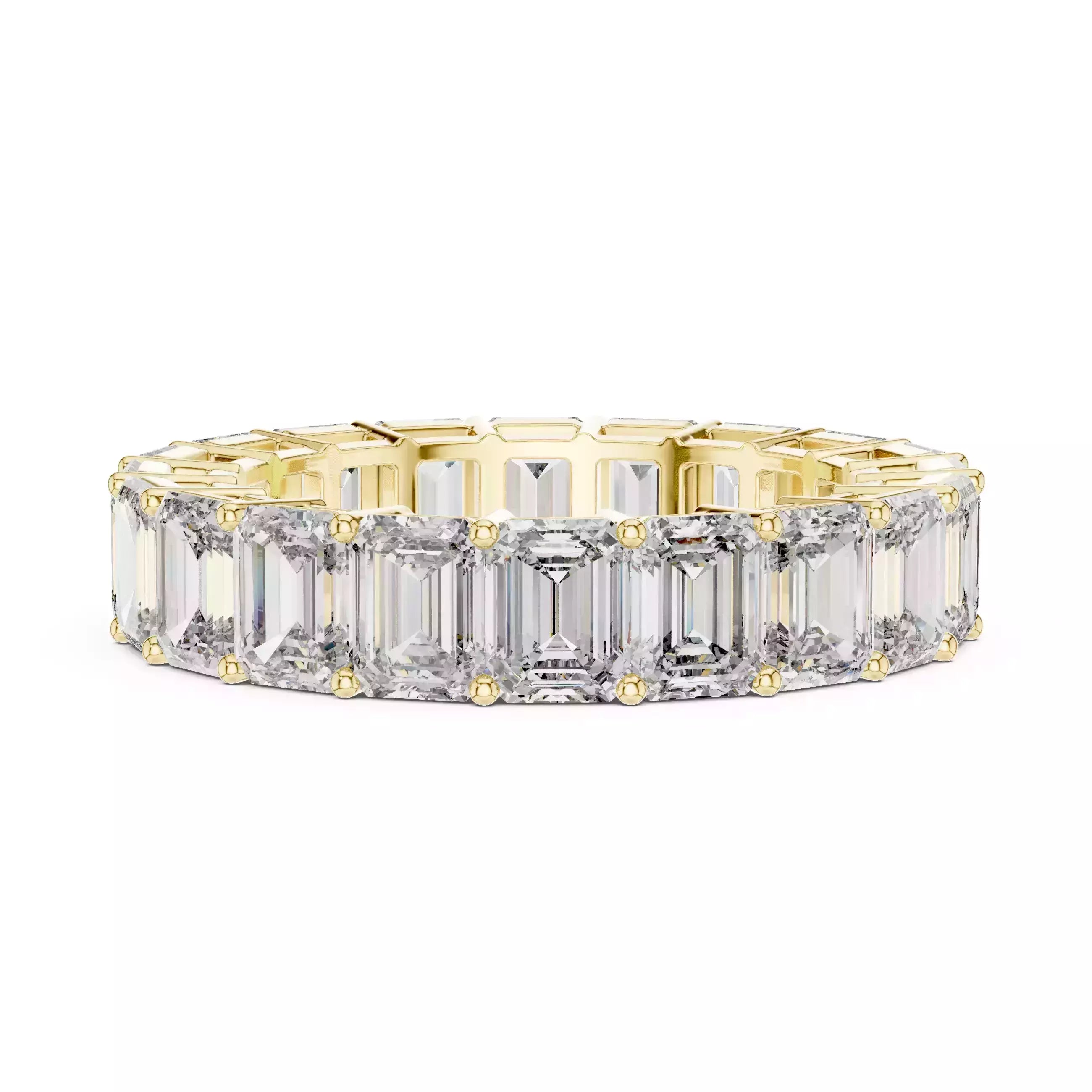 Solitaire Band Ring in Yellow Gold - front view