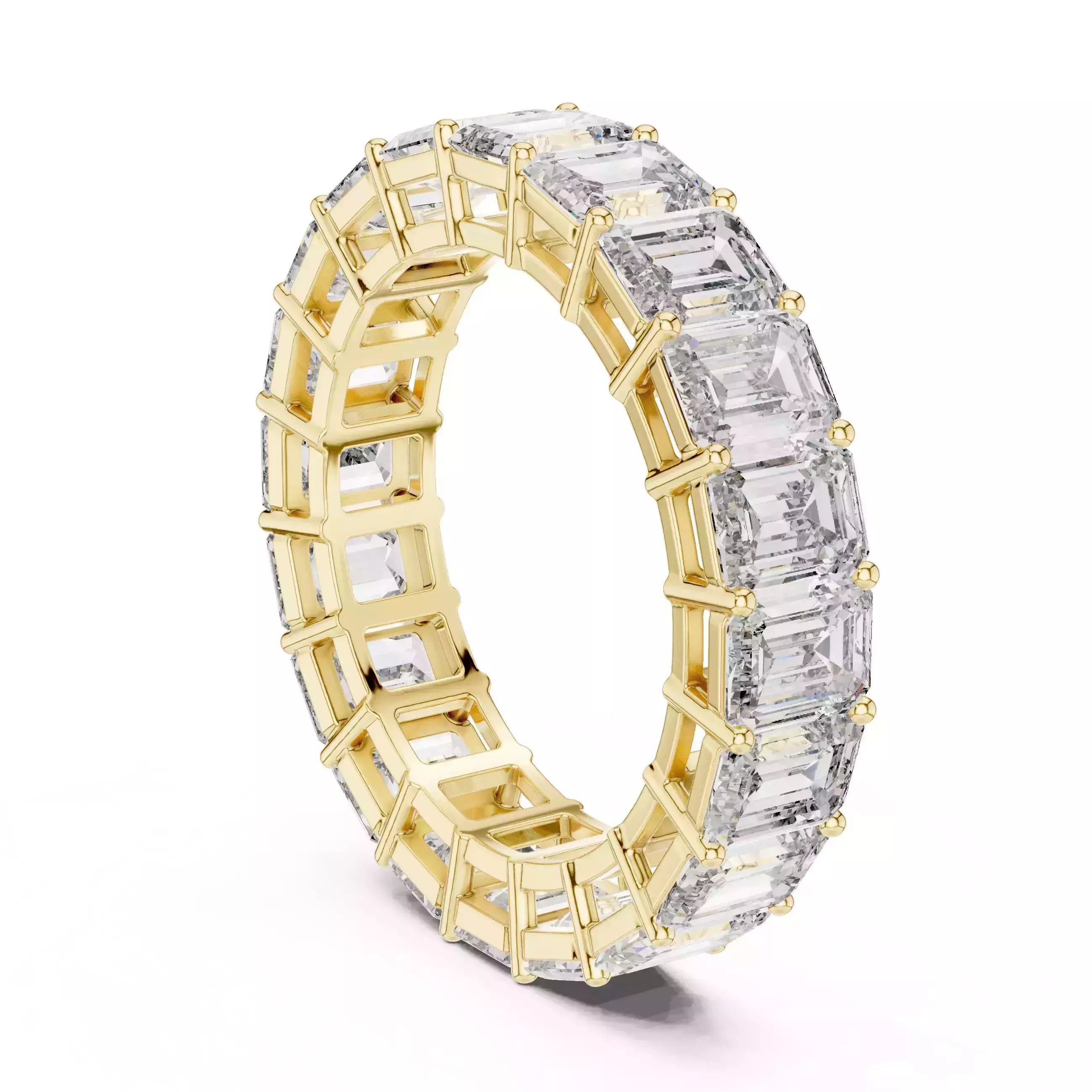 Solitaire Band Ring in Yellow Gold - angle view