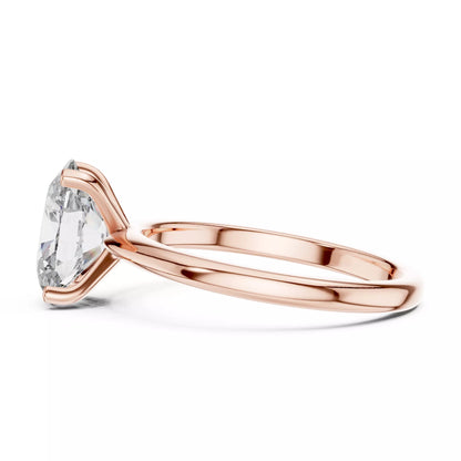 Solitaire 9x7mm Oval Cut Diamond Wedding Ring - Rose Gold