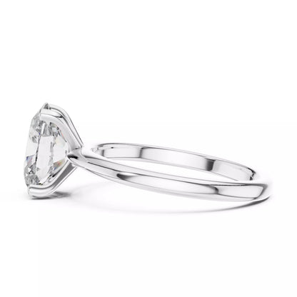 Solitaire 9x7mm Oval Cut Diamond Wedding Ring - White Gold