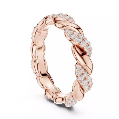 Eternity Band Ring in Rose Gold - side view
