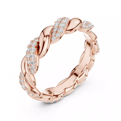 Eternity Band Ring in Rose Gold - angle view