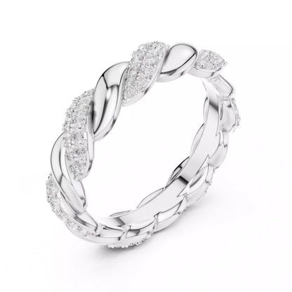 Eternity Band Ring in White Gold - side view