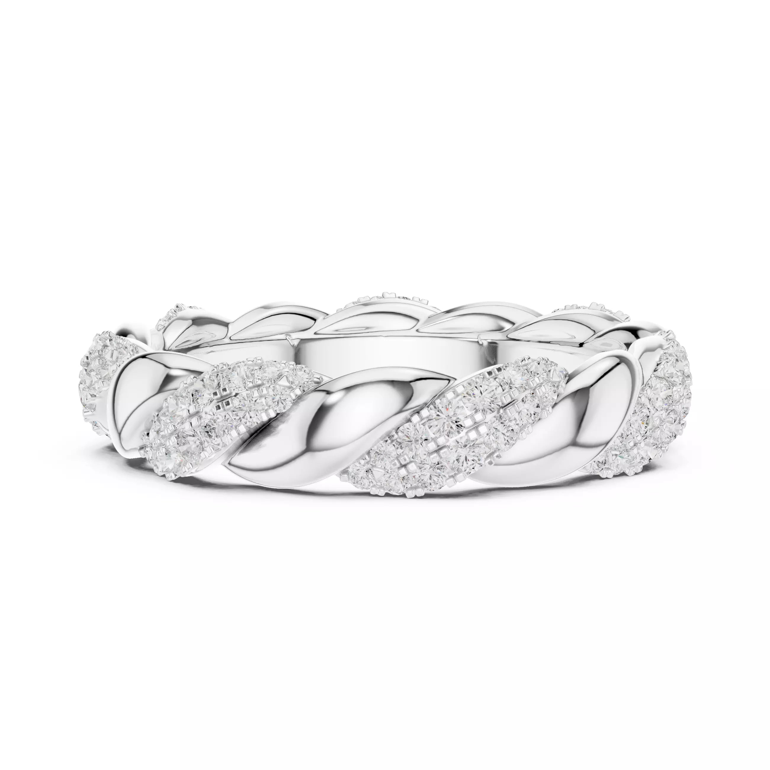 Eternity Band Ring in White Gold - angle view