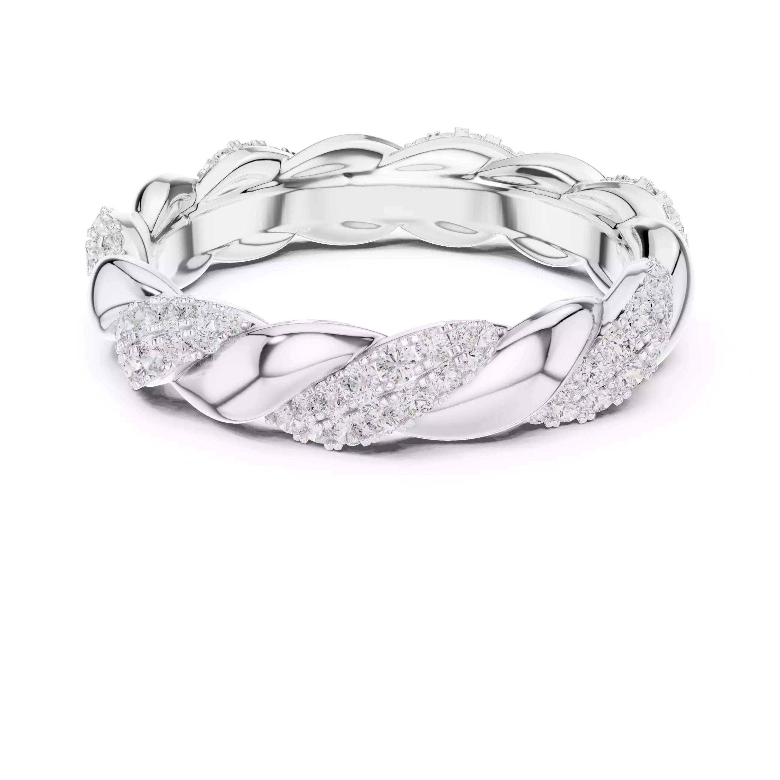 Eternity Band Ring in White Gold - detail view