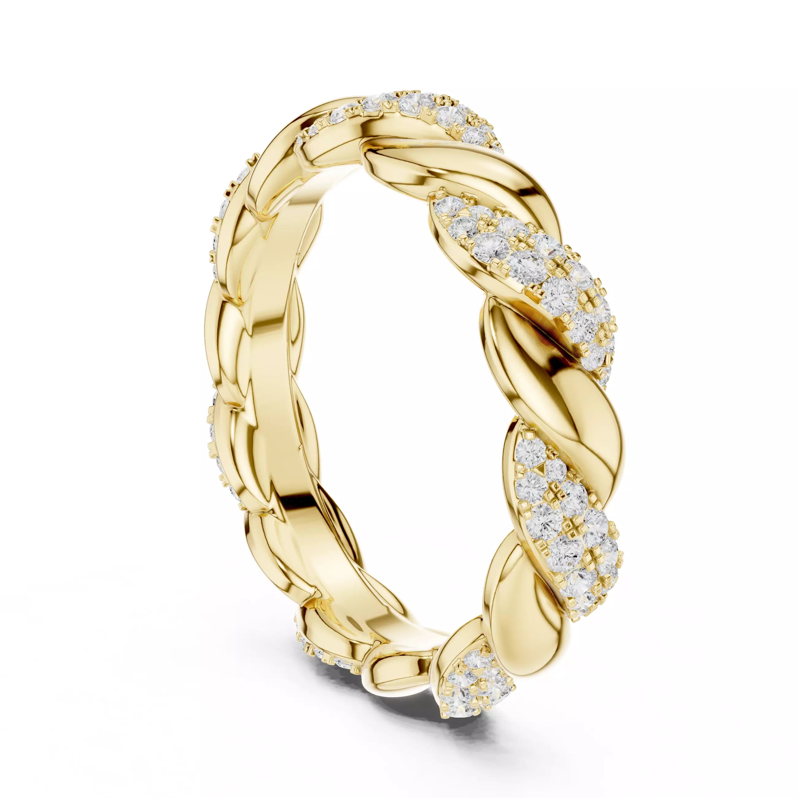 Eternity Band Ring in Yellow Gold - front view