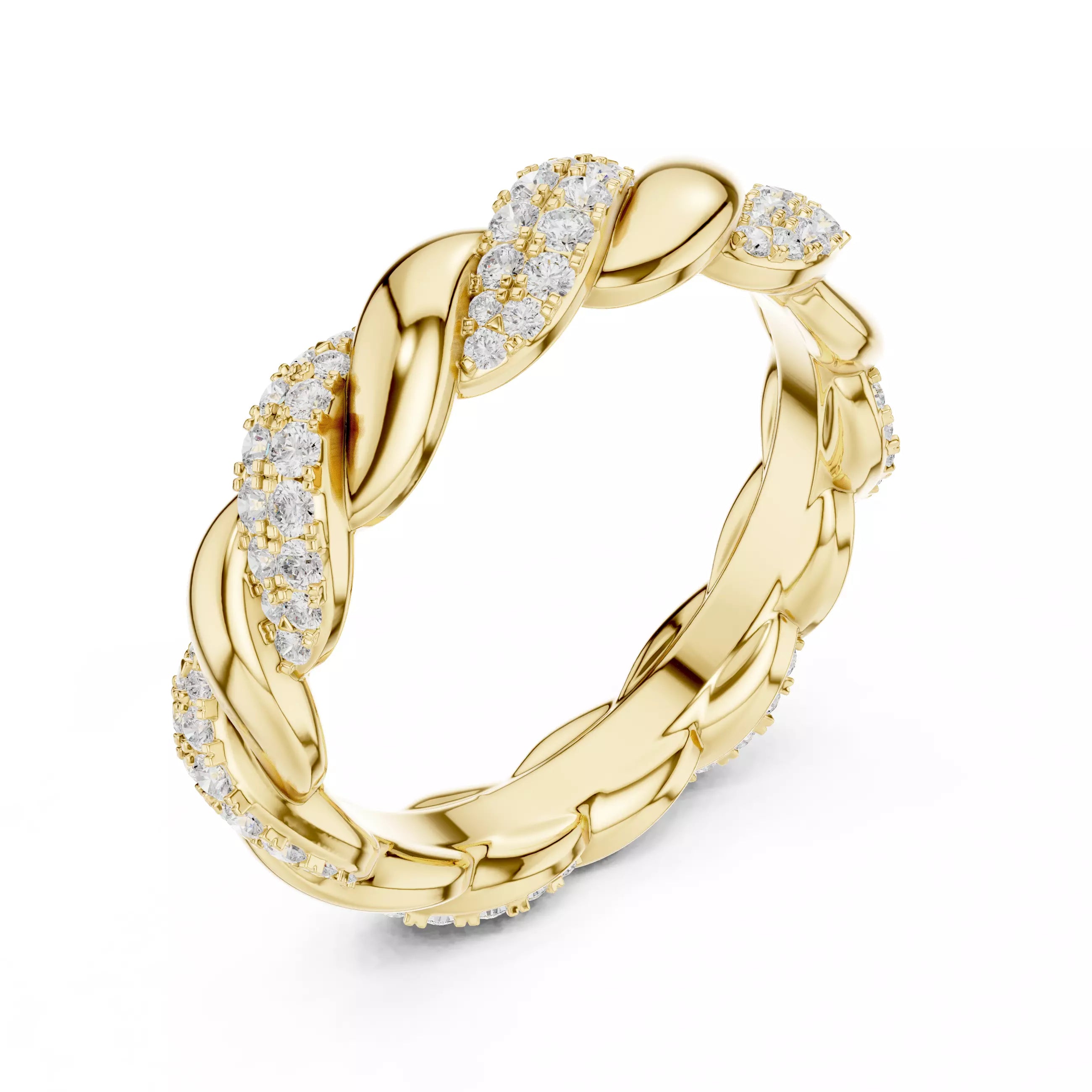 Eternity Band Ring in Yellow Gold - side view