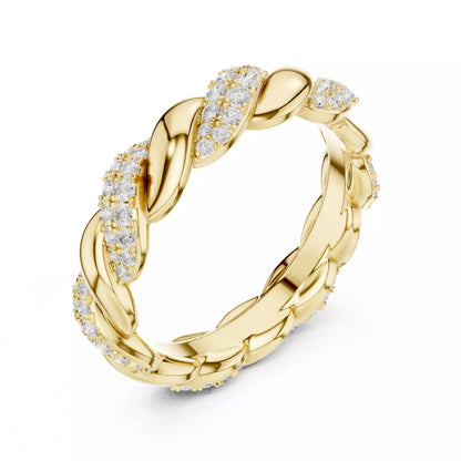 Eternity Band Ring in Yellow Gold - side view