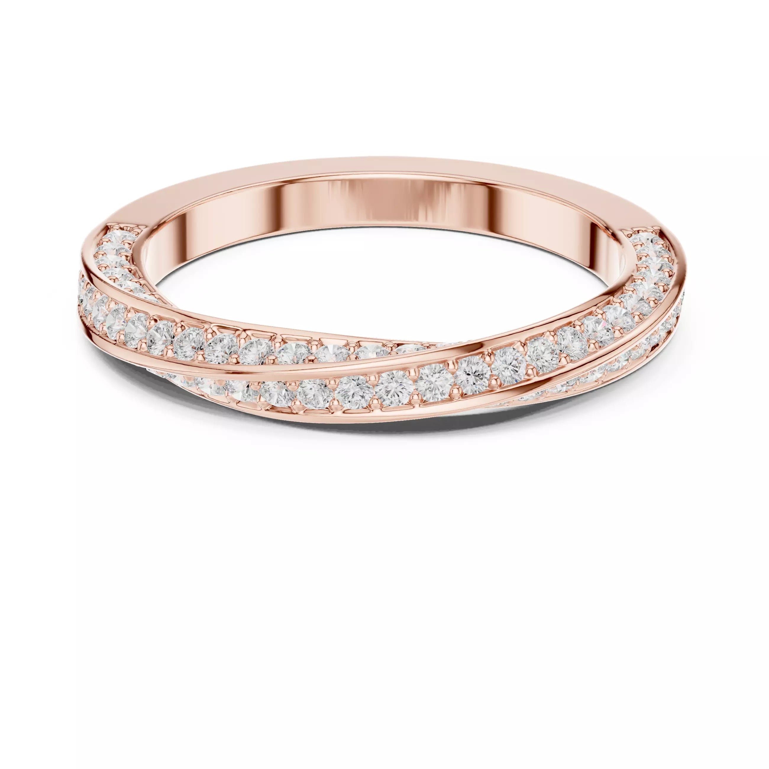 Eternity Band Ring in Rose Gold - front view