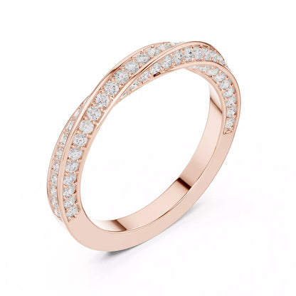 Eternity Band Ring in Rose Gold - angle view