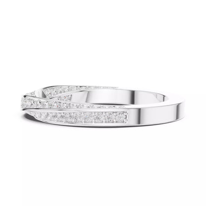 Eternity Band Ring in White Gold - angle view
