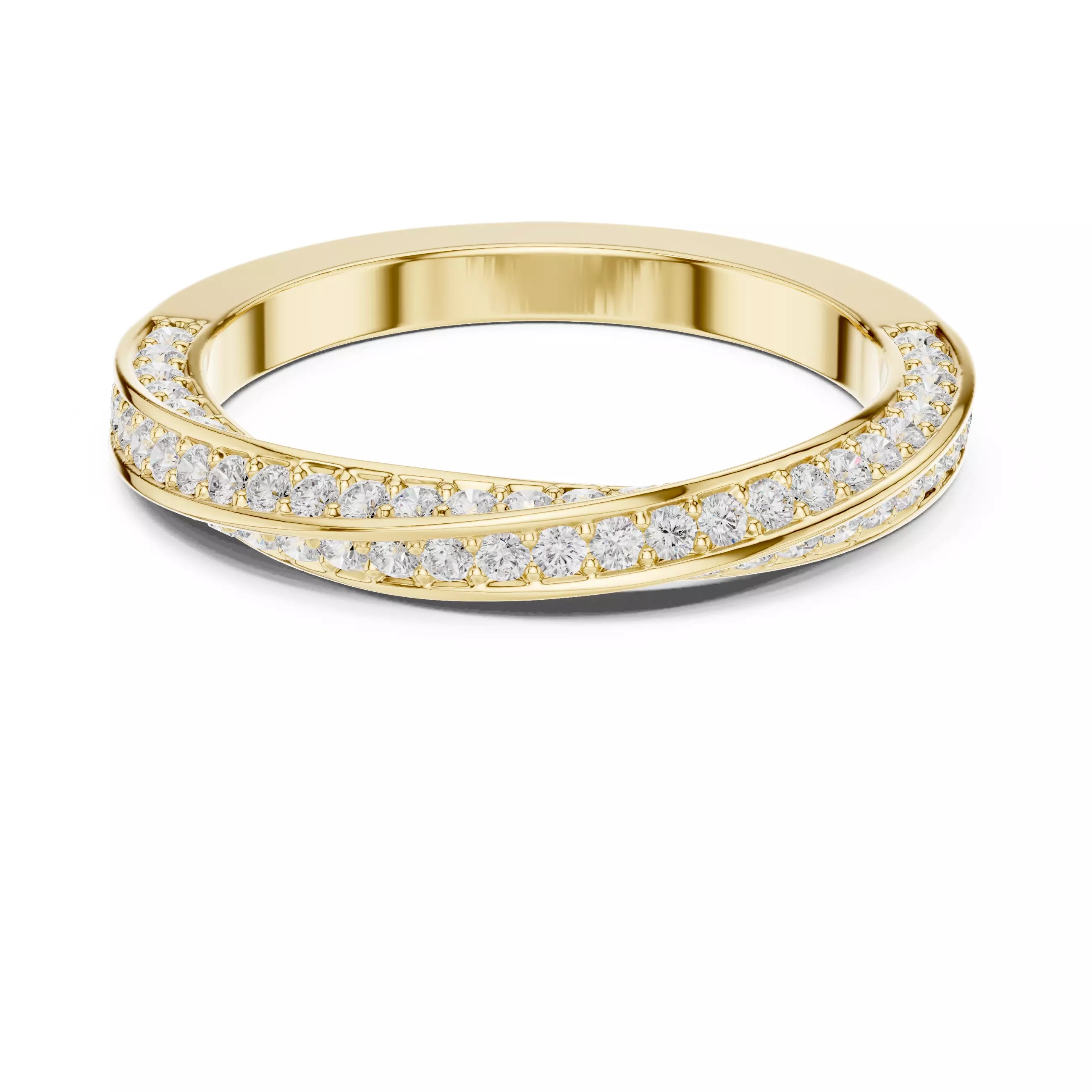 Eternity Band Ring in Yellow Gold - side view