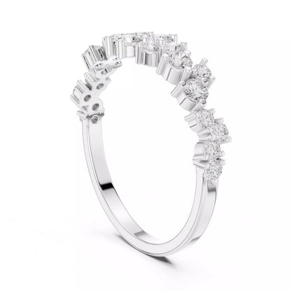 Eternity Band Ring in White Gold - front view