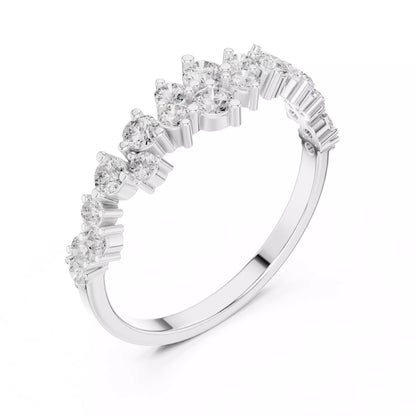 Eternity Band Ring in White Gold - side view
