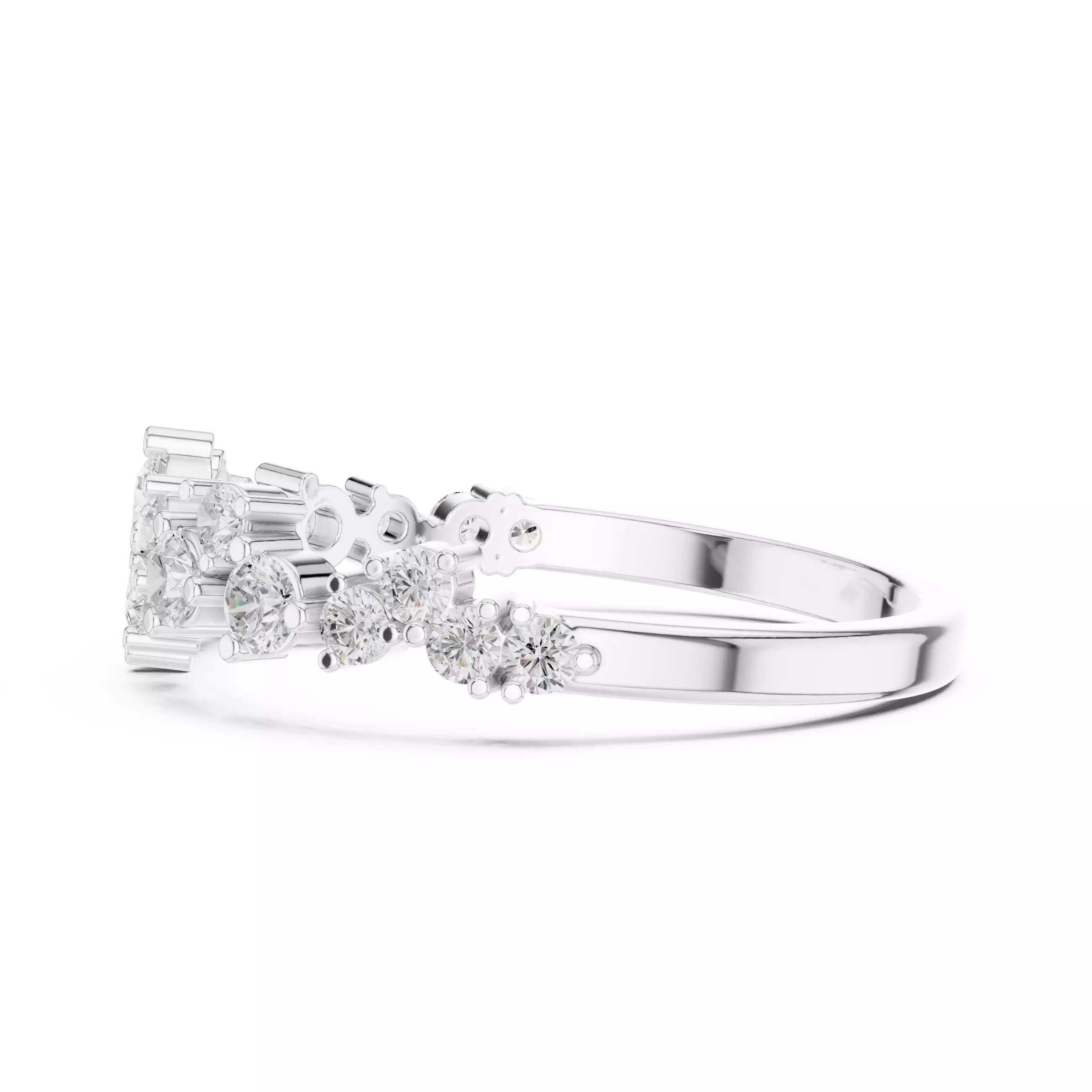 Eternity Band Ring in White Gold - angle view