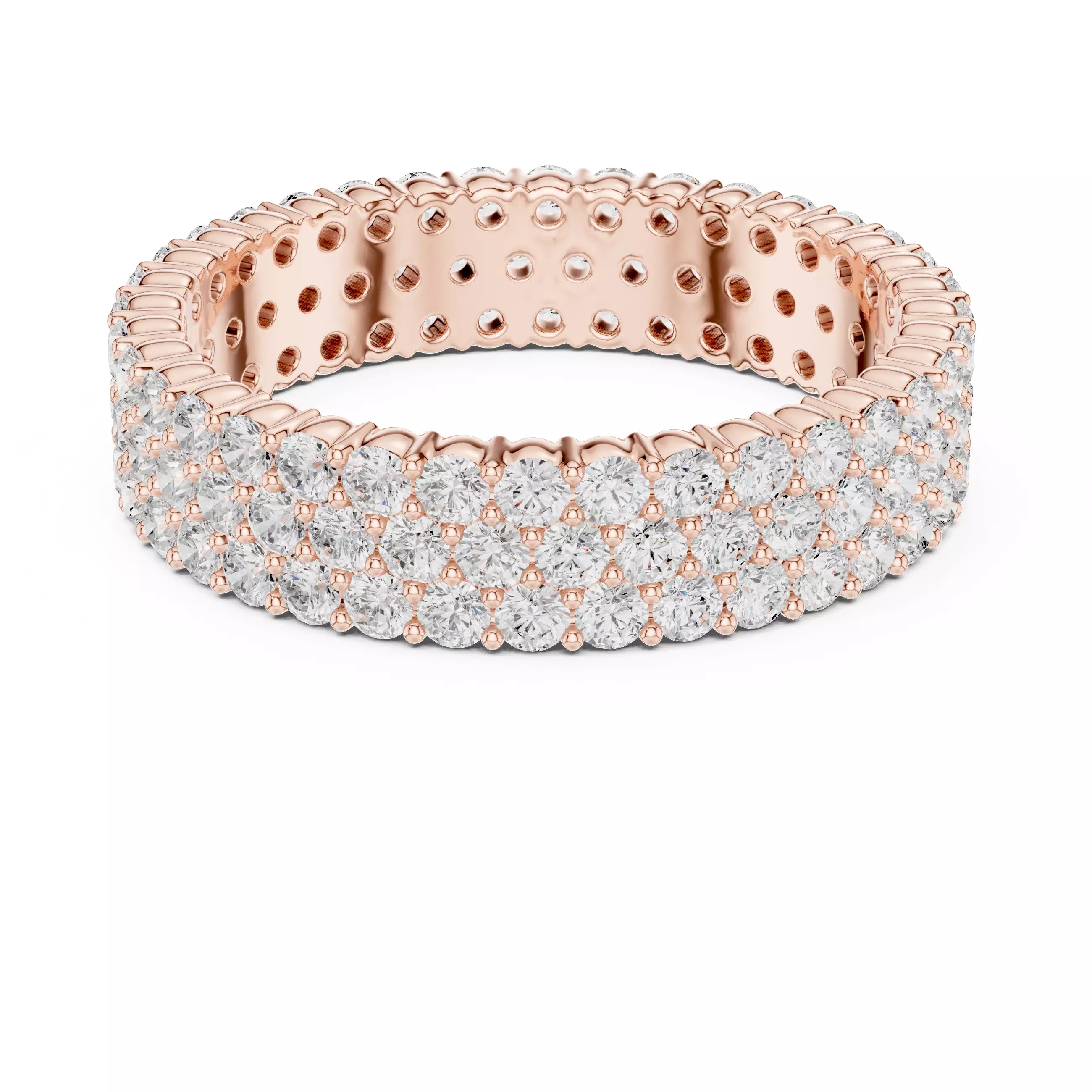 Eternity Band Ring in Rose Gold - front view