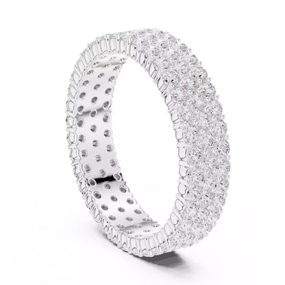 Eternity Band Ring in White Gold - front view