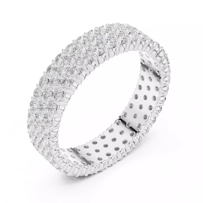Eternity Band Ring in White Gold - side view