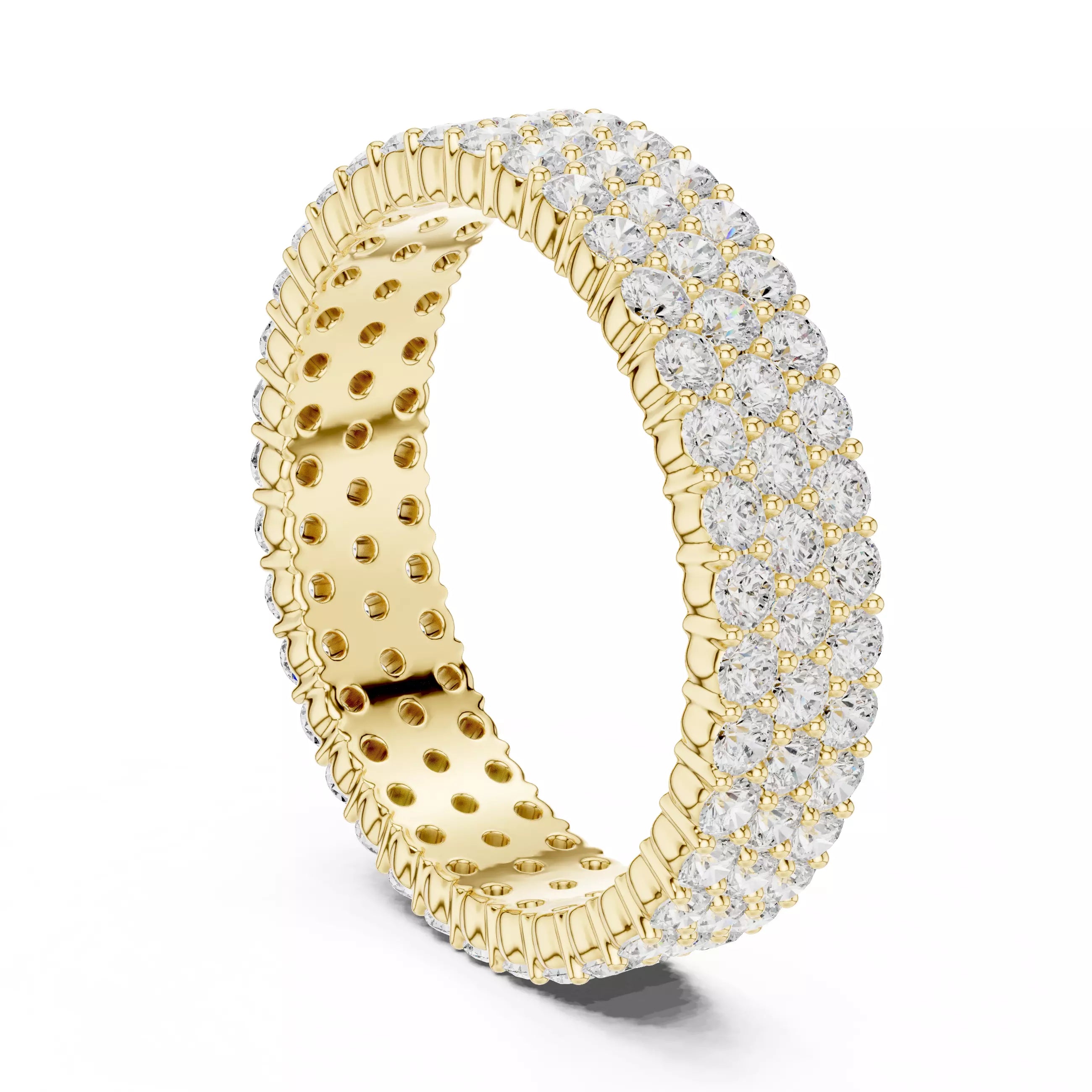 Eternity Band Ring in Yellow Gold - angle view