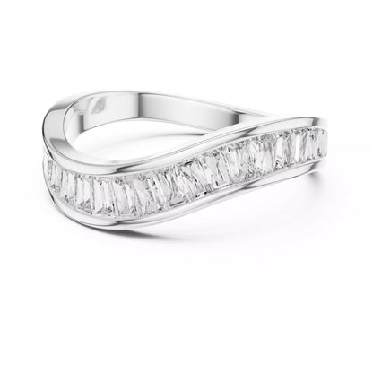 Eternity Band Ring in White Gold - front view