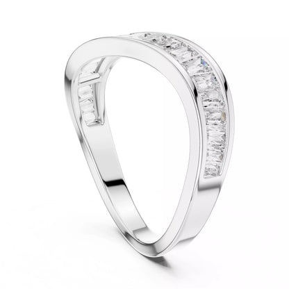 Eternity Band Ring in White Gold - angle view