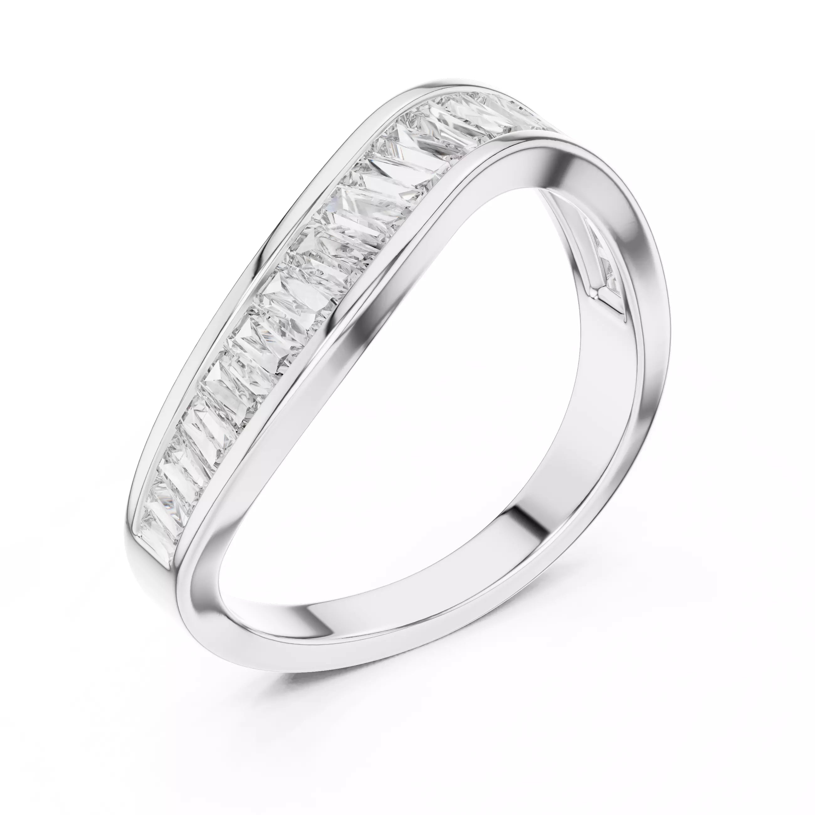 Eternity Band Ring in White Gold - detail view
