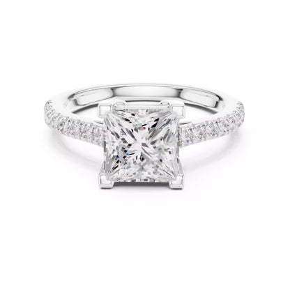 2ct Princess Cut Diamond Engagement Wedding Ring in White Gold - front view