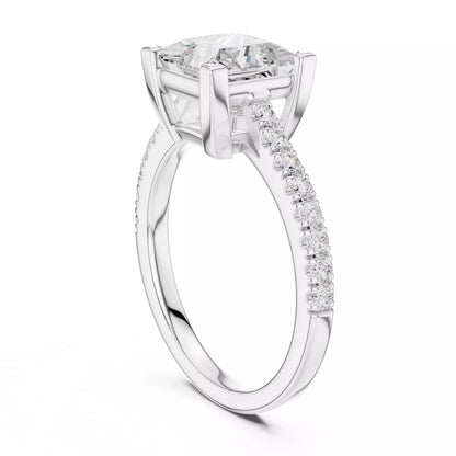 2ct Princess Cut Diamond Engagement Wedding Ring in White Gold - side view
