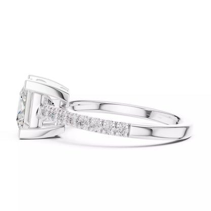 2ct Princess Cut Diamond Engagement Wedding Ring in White Gold - detail view