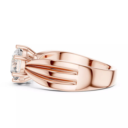 1.25ct Round Cut Solitaire Diamond Engagement Ring in Rose Gold - detail view