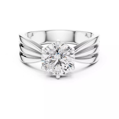 1.25ct Round Cut Solitaire Diamond Engagement Ring in White Gold - front view