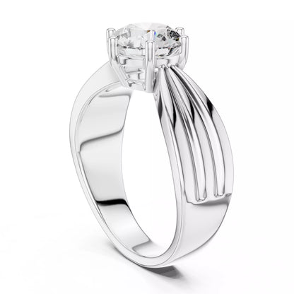1.25ct Round Cut Solitaire Diamond Engagement Ring in White Gold - side view
