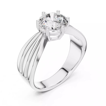1.25ct Round Cut Solitaire Diamond Engagement Ring in White Gold - angle view