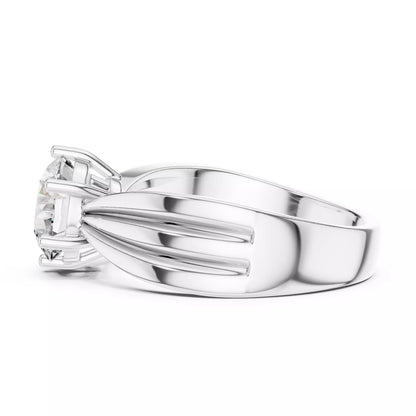 1.25ct Round Cut Solitaire Diamond Engagement Ring in White Gold - detail view