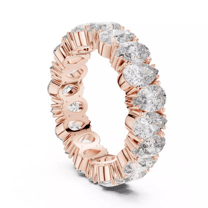 Solitaire Band Ring in Rose Gold - side view