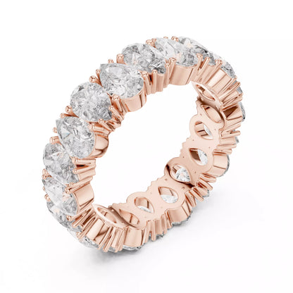 Solitaire Band Ring in Rose Gold - angle view